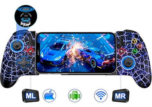 LIFUFUTEE Mobile Gaming Controller for iPhone/Android, Wireless Phone Controller with Hall Joysticks/Triggers, Mobile Controller Support Phone Case for Xbox Game Pass, Steam Link & More