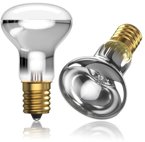 Bonlux 2x R39 E14 30W Lampadina a Lava Dimmabile, Lampadine a Riflettore R39 Caldo Bianco 2700-2800K 240V Lampadine a Lava, Luci a Punto da 30 Watt Risparmio Energetico SES Piccola Base a Vite Edison