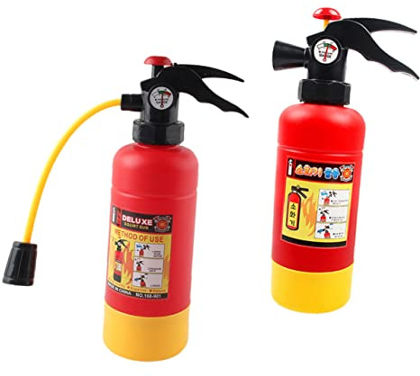 GARIOUANS 2pcs Fire Extinguisher Toys for Children Lightweight Plastic Water Squirt Guns with Filtering Function, Creative Interactive Toy for Costume Parties and Outdoor Play