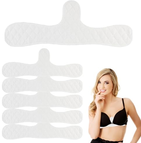 Xbessc Pack of 6 Underbust Sweat Protection Reusable Bra Inserts Sweating Cotton Bra Inserts Under Washable Breast Sweat Absorber Pads Breathable for Women Sports Nursing White