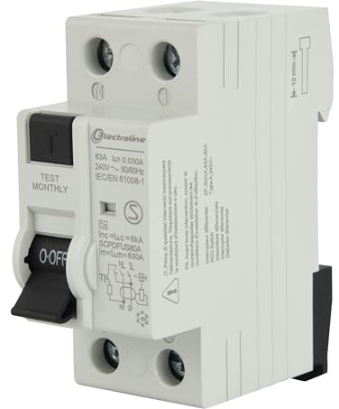 Electraline 87012 Interrupteur différentiel 63A, sensibilité 30mA, type A
