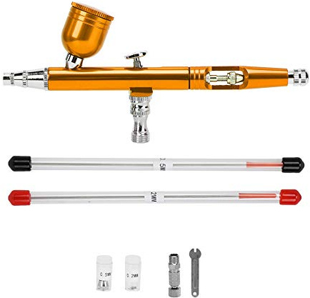 Qcwwy Pistola de Aerógrafo para Pintura, Kit de Rociador con Boquilla de 0,3 Mm de Doble Acción con Presión de Trabajo de 15 a 50 PSI Espesor del área de Rociado Ajustable para Modelos (01)