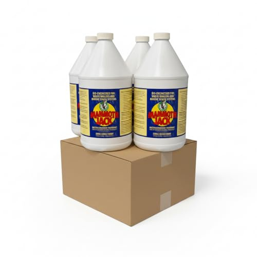 Mule Head Brand Mammoth Jack Industrial Odor Eliminator & Waste Digestant – Bio-Enzymatic Cleaner for Dumpsters, Garbage Trucks, Drains, Sewage Systems, Bilge & Kennels - 1 Case (4 × 1-Gallon Jugs)