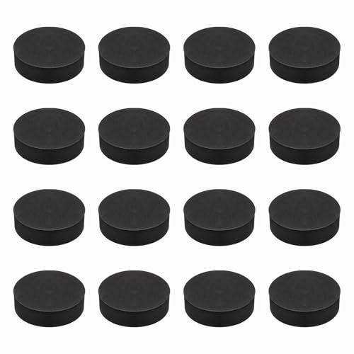 sourcing map Single Sided Speaker Isolation Pads, 70mmx20mm 60 Hardness Round Black Non Slip EVA Acoustic Foam Pads Feet Anti-Vibration Base for Decks Speaker HiFi Sound System, Pack of 16