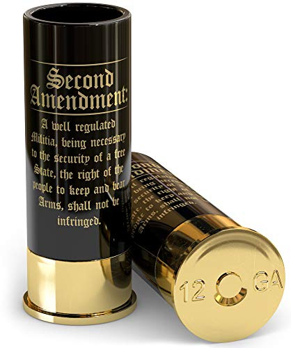 Old Southern Brass 2nd Amendment 12 Gauge Shotgun Shell Shot Glasses Set of 4 – Patriotic Bullet Shot Glass Set for Men, Dads & 2A Supporters