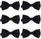 DonDon 6er Set Herren Fliege 12 x 6 cm gebunden und längenverstellbar schwarz