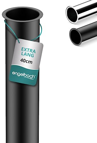 Engelbach® Tubo per sifone 400 mm - Estensione 1 1/4 x 32 mm - Compatibile con sifoni bagno - Versione colore Nero - Made in Germany