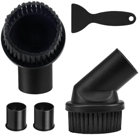 SLTAXAR 2 PCS Cepillo de Aspiradora 35mm, Cepillo Redondo Aspiradora Accesorios Aspiradora Cepillo con 2 Adaptador Aspiradora 32 a 35mm y 1 Pala Compatible con Aspiradora Miele Siemens Bosch Philips