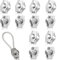 Abrazadera de Cable,12 Piezas Abrazaderas para Cables Abrazaderas para Cables de Acero Inoxidable 304 Abrazaderas para Cables M3 Fijas para Cables, Cuerdas de Acero, Tendedero, Toldos