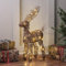 Lights4fun 55cm Studley LED Rentier Figur Timer Weihnachtsbeleuchtung Innen Weihnachtsfigur Rentier Deko Innen