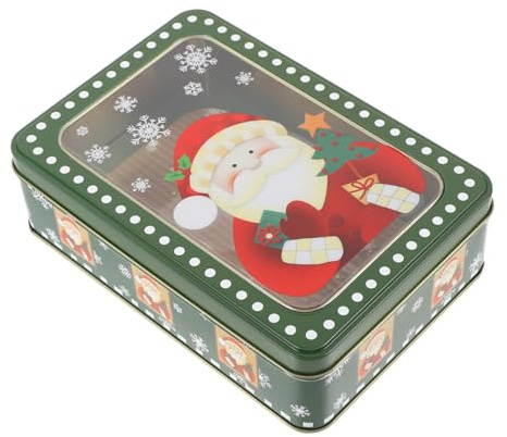 CAXUSD 1 Pc Boîte en métal de Noël bonbonniere noel bonbonnière noel coffret bonbon noel récipient à gâteau de biscuit titulaire de cotillons pot de rangement transparent Fer