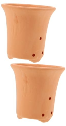 ibasenice 2 Pièces Pot Terre Cuite pour Cactus et Pot de Fleur Argile Respirant Décoration Intérieure pour Plantes Dintérieur pour Orchidées et Plantes Dappartement