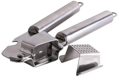 Glomora Presse-ail manuel, hachoir à ail incurvé résistant en acier inoxydable, outil de cuisine avec poignée ergonomique pour la maison