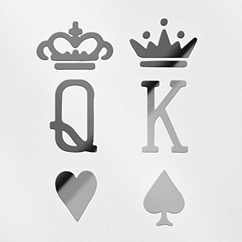 Transparent Decal Stickers of Tattoo Couple King and Queen Cards (Metallic Silver) Premium Waterproof Vinyl Decal Stickers for Laptop Phone Accessory Helmet Car Window Mug Tuber ANDstic0h1421SI040522