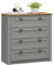 IDIMEX Kommode Bolton aus Massivholz in grau/braun, Sideboard mit 4 Schubladen und Muschelgriffen aus Metall, Sideboard aus Kiefer, Holz lackiert