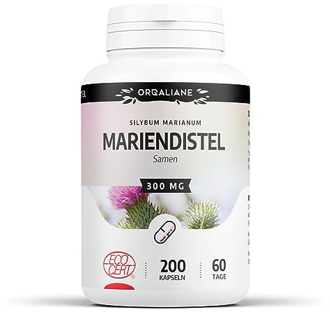 Bio Mariendistel - Milk Thistle - 900 MG/Tag - Silymarin - 200 Kapseln | Premium Naturprodukt