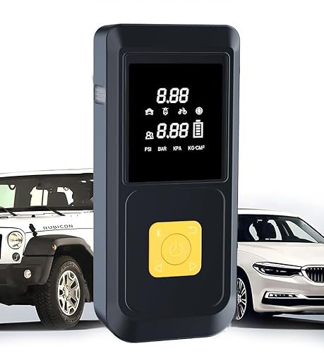 Winnes Elektrische Luftpumpe, 12V Tragbarer Luftkompressor Auto, 150PSI Autoreifen Pumpe, minikompressor mit Reifendruckmesser und Notbeleuchtung für Auto, Motorrad, Fahrrad, Bälle, Mobile Energie