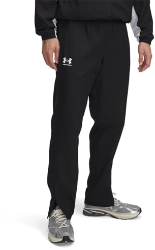 Under Armour Men's Rival Woven Windbreaker Pant, Lightweight Wind-Resistant Men's Joggers, Water-Repellent Windbreaker Pants Black