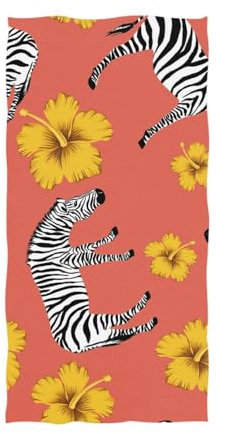YOUJUNER Große Handtücher, Badetücher, Zebramuster, Blume, Badetücher für Dusche, Spa, Sauna, Strand, Fitnessstudio