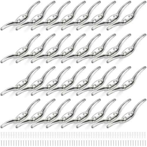 Lawei 30 PCS Blind Cord Cleat Safety Rope Cleats, Zinc Alloy Blind Cord Holder, Metal Rope Cleat Winders Blind Accessories Hook with Screws for Home Office Window Curtains Boats Tarpaulins Awnings