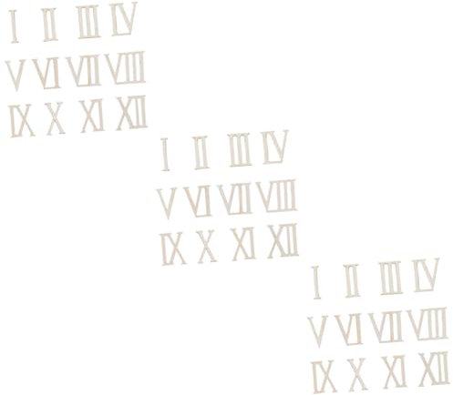 Lurrose 36 Stk Holzscheiben mit römischen Ziffern römische zahlen schöpfrahmen wedding decor Digitaluhr Nummernschilder herrenuhren DIY Bastelscheiben Unfertige DIY-Plakette Hölzern