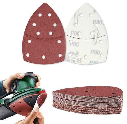 30 Pcs 80 Grits Sanding Pads Mouse Sander Pads Hook and Loop Sandpaper