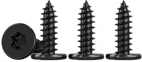 ‌Drenky Tornillos Torx Negro M5 Tornillo Autotaladrante de Cabeza Plana 50 Piezas M5x12mm, Tornillos Roscachapas En Acero Inox V2A Para FijacióN En Madera Y Proyectos DIY