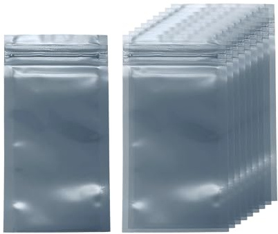 sourcing map 30pcs Antistatic Bags 2.4 x 4.7 (6x12cm) Double-Layer Anti Static Resealable ESD Shielding Bag for GPU Hard Drive HDD SSD LED Lights Electronic Device