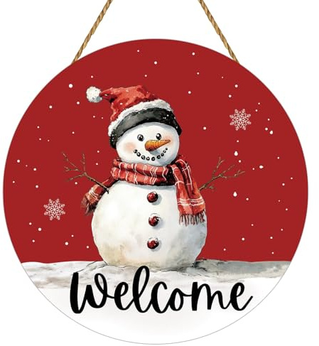 Willkommensschild Winter, Holzschilder Weihnachten, Willkommen Türschild, Hallo Winter Deko, Willkommensschild Zum Aufhängen für Winterdekorationen, Weihnachtstür Dekoration (A)