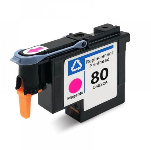 QBVHAEPY Kompatibel med 80 skrivhuvud C4820A C4821A C4822A C4823A Designjet 1050 1055 1055 cm 1050c Plus skrivare (1 st magenta)