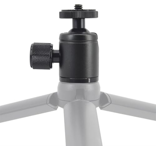 DIYEAH Soporte de Flash Rótula Esférica de Aluminio Mini Trípode de Escritorio Negro Tornillo de 1/4 Pulgada Giratorio 360 Grados Soporte para Cámaras Luces LED y Monitores