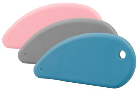 Hopzab 3-Piece Ceramic Safety Cutter Set - Compact, Rust-Resistant Box Openers in Grey, Pink, and Blue for Office & Home