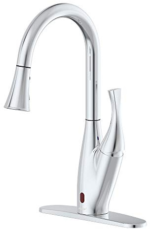 FLOW X Motion Sensor Kitchen Faucet | Touchless Design | Chrome | Dual Spray Head | Easy DIY Install | Battery Powered | Bio Bidet