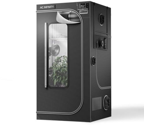 AC Infinity CLOUDLAB 733, Advanced Grow Zelt 90 × 90 × 180 cm, 25 mm Mylar-Canvas, 25 mm Stahlstangen, laborgetestet höchste Reflexion, großes Sichtfenster, Montageplatte für Controller, Indoor Grow