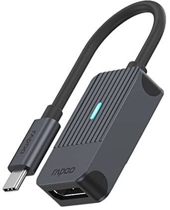 Rapoo UCA-1005 USB-C auf DisplayPort Adapter mit 4K@60Hz, Aluminium, kompatibel mit MacBook Pro, MacBook Air, iPad Air / Pro, Surface Pro / Go, Laptop, Notebook, Smartphone