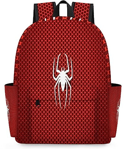 WowPrint Spider Red Cell Kinderrucksäcke für Jungen Mädchen Weiße Spinne 38 cm Rucksack Schule Kindergarten Büchertasche Reise Casual Daypack Rucksack, farbig, 14 Long