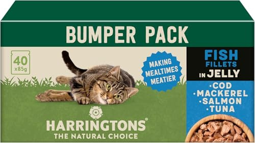 Harringtons Complete Wet Adult Cat Food Pouch Fish in Jelly Pack 40x85g