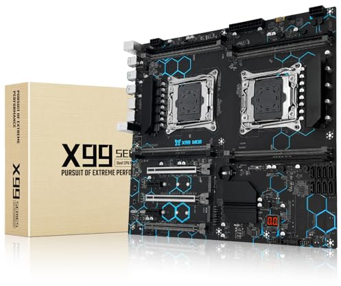 SHANGZHAOYUAN X99 Dual CPU Mainboard Server Motherboard Kompatibel mit Intel LGA 2011-V3 Xeon E5 V3/V4 Serie Prozessor (E-ATX, DDR4 Max 256GB, PCIe 3.0, NVME/NGFF M.2, SATA 3.0, USB 3.0, Gigabit LAN)