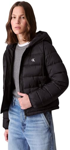 Calvin Klein Donna Giacca Imbottita Lightweight Puffer con Cappuccio, Nero (Black), S