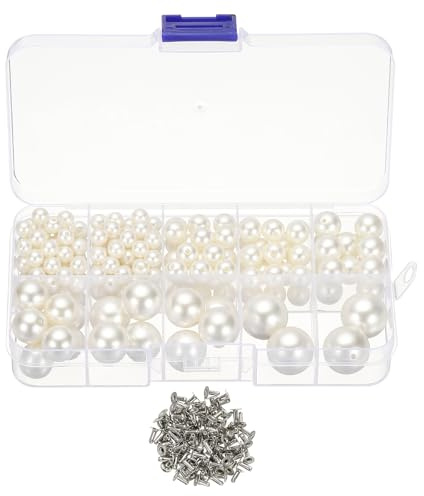 PATIKIL 172 Set Perle per Abbigliamento Punte di Perle Bianco 10 Griglie
