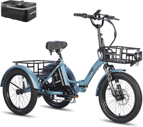 Fafrees Triciclo eléctrico F20 Mate 2025, plegable, batería de 48V 21Ah, motor 65 Nm, neumáticos 20x3.0, 150 kg, bicicleta para mayores