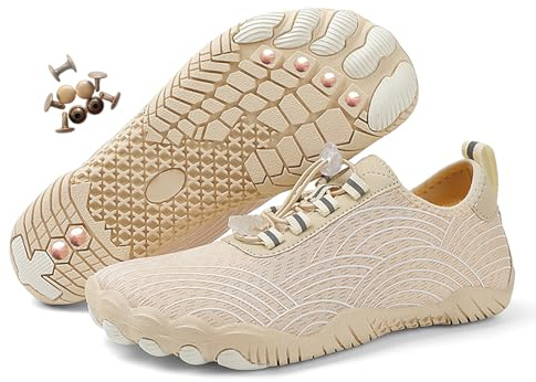 Zureto Chaussures de mise à la terre avec cuivre, chaussures de randonnée pieds nus en cuivre pour femmes et hommes, chaussure de randonnée imperméable antidérapante et confortable, 46 EU