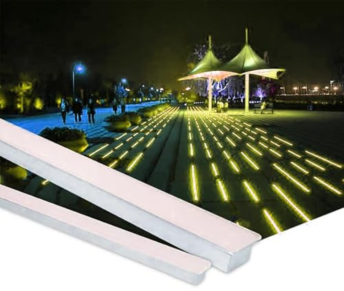 Aioneer Luces Led Empotradas para Exteriores: Lámpara Led para Paisajismo, Foco De Tira Larga De Bajo Voltaje De 24 V CC, Lámpara De Pie Empotrada Ultrafina Resistente Al Agua Ip-Yellow-15W