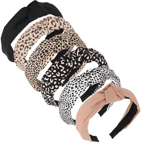 Wanciler 6PCS Top Knotted Headbands Wide Non-Slip Alice Band for Women