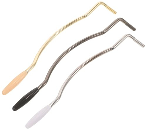 Gatuida Barra de Vibrato para Guitarra Eléctrica Curva de 5 Mm, Accesorio de Trémolo Metálico Punta, Sistema de Vibrato en Colores Oro, Plata y Negro, Compatible Sistema de Trémolo