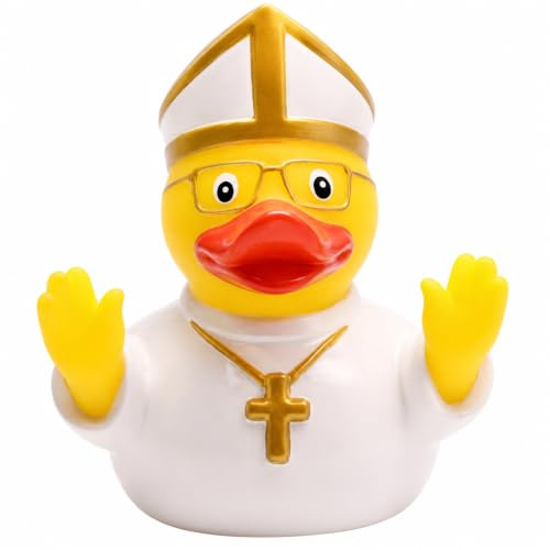 Duckshop I Canard de bain Pape I Canard de bain I Canard de bain I Canard de bain L : 8,5 cm I Cadeau pour les croyants I Cadeau pour les collectionneurs I
