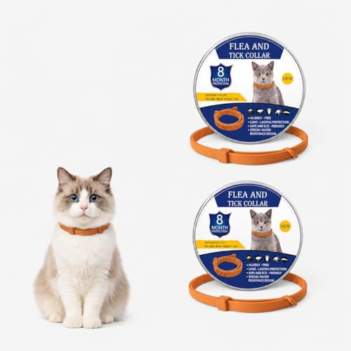 2 Pack Cat Repellent Collars, Adjustable Cat Collar for Small Medium Large Cats, Lightweight Waterproof Pet Collar with Natural Design, Comfortable Daily Wear