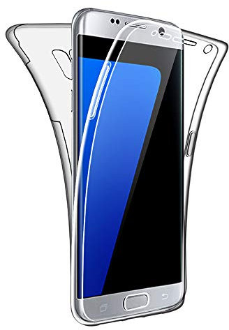 SDTEK Schutzhülle Kompatibel mit Samsung Galaxy S7 Edge, Vorne und Hinten 360 Grad Soft Hülle HandyHülle Case Cover