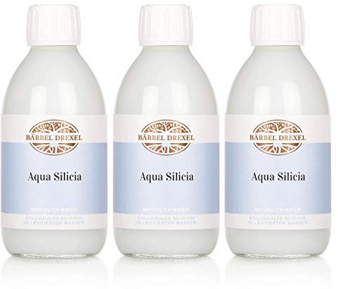 BÄRBEL DREXEL® Aqua Silicia – Kolloidales Silizium In Levitiertem belebtem Wasser (3 x 250ml) 100% Vegane Herstellung Deutschland Bindegewebe Haut Haare Nägel Knorpel Natürliches Siliciumdioxid