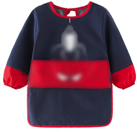 Malschürze Kinder, Wasserdicht Kinder Malkittel 2-5 Jahre Mädchen/Junge, Bastelschürze Kinder mit Ärmeln und Taschen perfekt zum Malen, Basteln, Kochen und Matschen